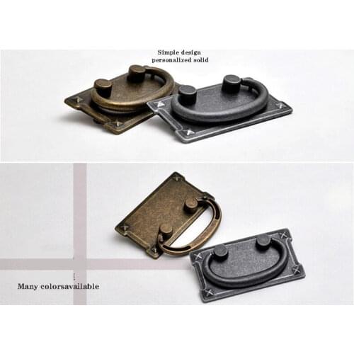 4PCS Cupboard Closet Cabinet Handle Furniture Knob Ring Pull Drawer Locker Pull Tab Grip hook Of Classic Retro Antique Style