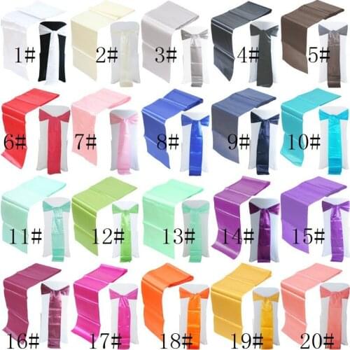 50 Satin Chair Bow Sash and 5 Satin Table Runner Wedding Party Decoration