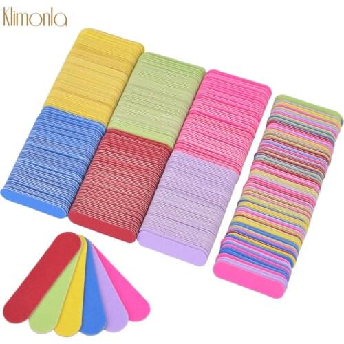 500x Mini Nail File 240 Disposable Manicure Pedicure Tools Wooden Nail Files Trimmer Buffing Nails Accessories Tool 6 Colors