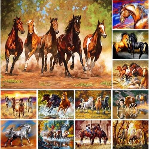5d Diamond Painting Animals Horse Diy Diamond Embroidery Full Drill Square/round Cross Stitch Mosaic Art Home Decoration Gift
