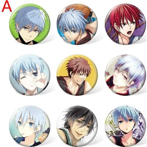 9pcs 58mm Kuroko No Basuke Sunspot Basketball Cartoon Badge Anime Brooch Pin