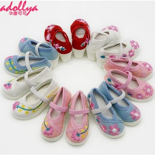 Adollya BJD Doll Accessories Embroidered Shoes for Dolls Traditional Crafts Retro Cloth BJD Doll Shoes Suitable for 1/3 doll