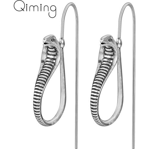 Big Cobra Earrings For Cool Women Vintage Punk Jewelry Long Dangle Drop Earrings Sexy Gift