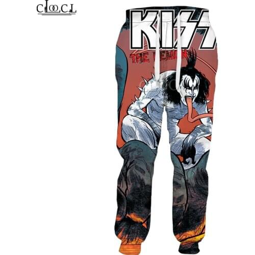 HX Hip Hop Rock Metal Kiss Band Trousers 3D Printed Unisex Funny Casual Trousers Spring Autumn Streetwear Sweatpants