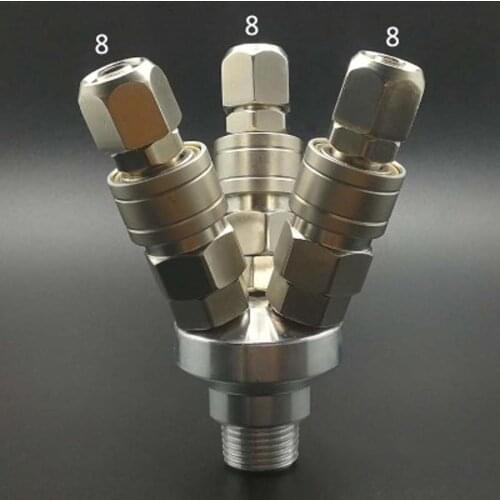 3 Ways 1/2" BSP Male C Type Air Hose Quick Coupler Socket Connector High Quality Self-locking & Male Plug Tube 8mm