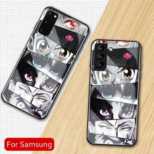 Hunter X Hunter Eyes of All Charactors Tempered Glass Cover For Samsung S8 S9 S10 Note 8 9 10 S10e S20 S21FE Plus Ultra Cover