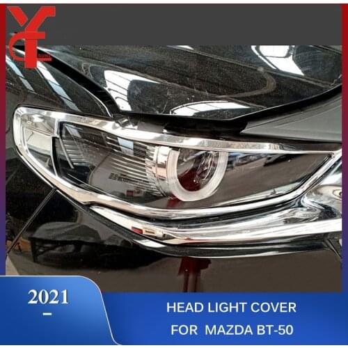 ABS Black Headlamp covers Headlight Cover Car Accessories For Mazda bt50 BT-50 2021