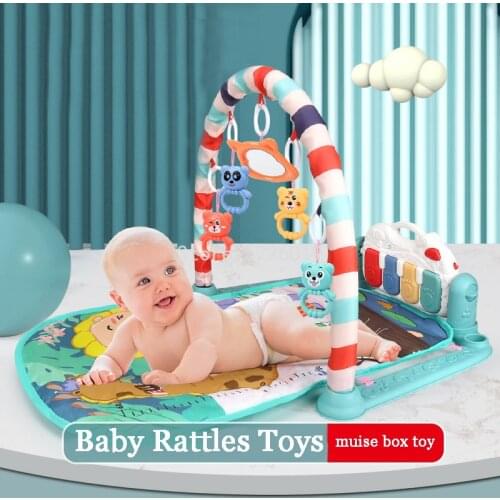 Baby Musical Rattles Toys With Piano Keyboard Lullaby Music Kids Gym Crawling Activity Rug Toys For 0-12 Months Baby Play Mat