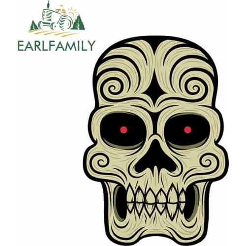 EARLFAMILY 13cm x 9.1cm For Skull Anime Wrap Sticker Creative Stickers Sunscreen Comic decal Bumper Decoration Custom Printing