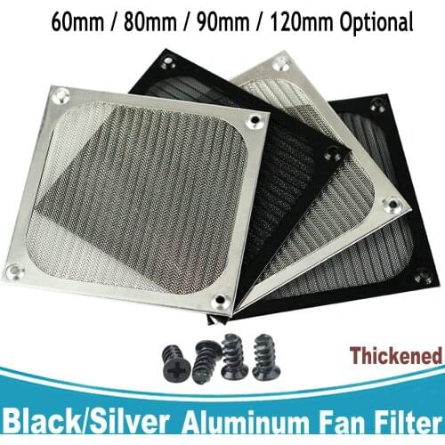Gdstime Thickened Aluminum Dustproof Fan Filter 60mm 80mm 90mm 120mm Dust Cover Computer PC Case Grill Guard With Screws