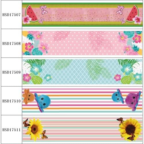 HSDRibbon free shipping 3" 75mm heat transfer printed hsd-design series Grosgrain Ribbon 50Yards/Roll