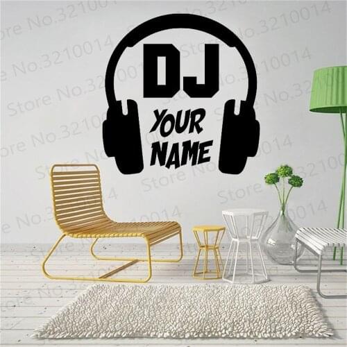 Personalized name decoration music room dormitory bedroom bedroom self-adhesive removable DJ vinyl stickers PW192