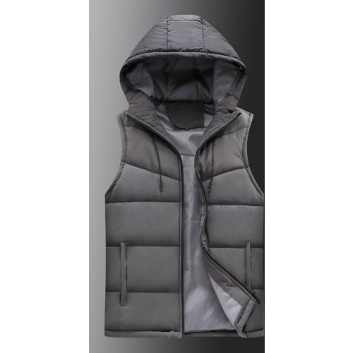 2021 Hot-selling New Mens Winter Vest Warm Hooded Vest Men Casual Waistcoat Sleeveless Jackets Men Thicken Parkas 6XL