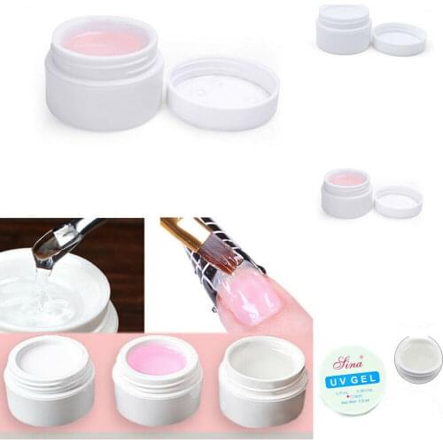 Clear Pink Nail Art UV Builder Gel Tips Glue Set Kit Art Extension Manicure UV Builder Gels