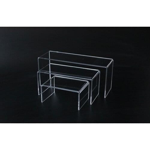 Set of Three Acrylic U Shaped Shoes Display Jewelry Desktop Stand Small Items Holder Rack