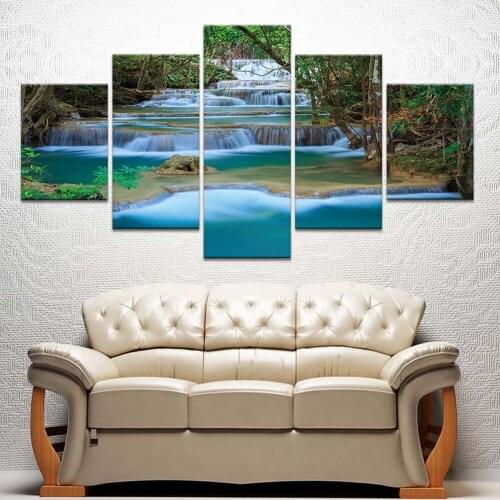 Wall Art Canvas Painting 5 Pcs Prints and Posters Home Decor Artwork Stream Wall Pictures for Living Room