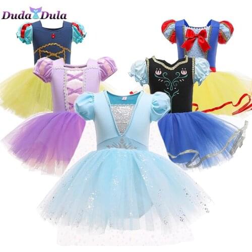 Girl Snow White Princess Dress Birthday Party Fancy Dress Cosplay Costume Kids Summer Dress Childrens Girl Tutu Dress