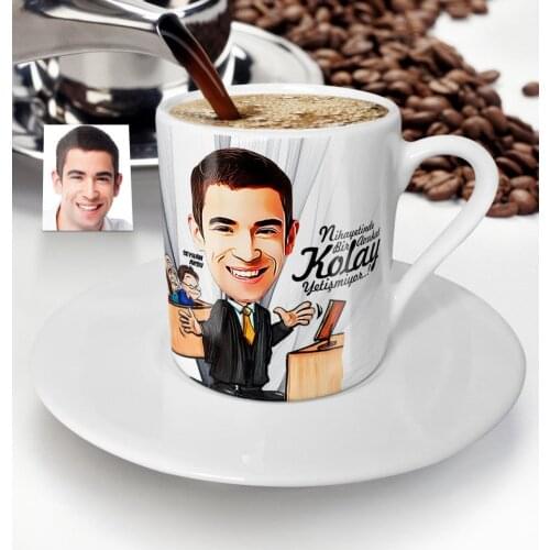Personalized Mr Attorney Cartoon Turkish coffee Cup-3