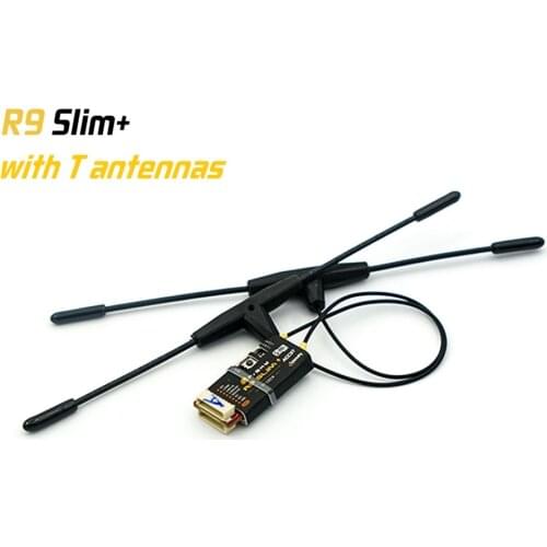 FrSky R9Slim+ OTA Receiver with 2 T Style Dipole Antennas Optimized 900MHz long range receiver