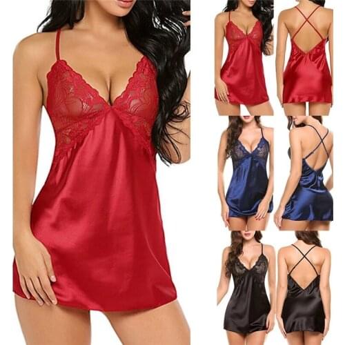 Sexy Lace Satin Nightwear Erotic Costumes Underwear plus size Lingerie Sexy Hot Women erotic Porno Dress Sex Female