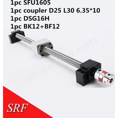 C7 Ballscrew SFU1605 Set with End Machined + Ballnut + Nut Housing+BK/BF12 End Support + Coupler RM1605 Ballscrew
