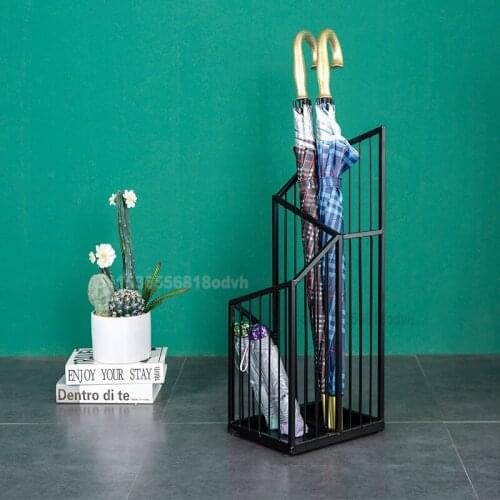 Nordic Wrought Iron Restaurant Umbrella Stands for Hotel Lobby Hallway Porch Umbrella Holder Household Furniture Umbrella Bucket