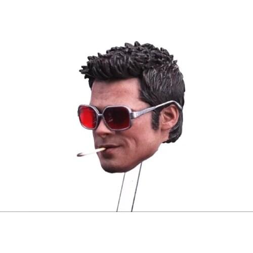 Custom 1/6 Scale Brad Pitt Head Sculpt With Glasses cigarette for 12inch action figure toys Battle Version Usual Version