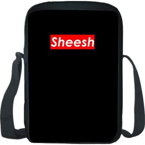 Sheesh Shoulder Bag Students Backpack Teen Messenger Bags Cartoon Sheesh Print Rucksack Boy Girl Crossbody Bookbag Mochila