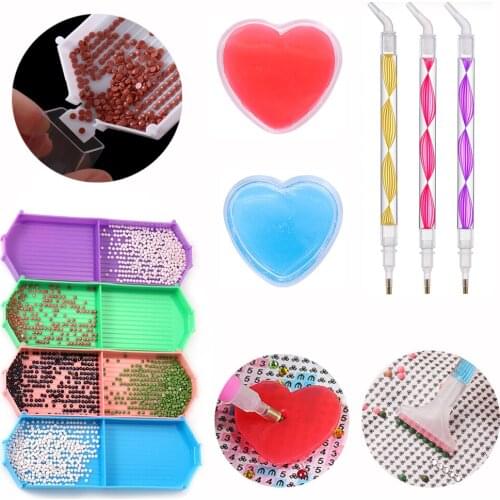 Upgrade Diamond Painting Tray Diamond Painting Glue Clay Drill Pen Cross Stitch Embroidery Accessories Nail Art Beading Plates