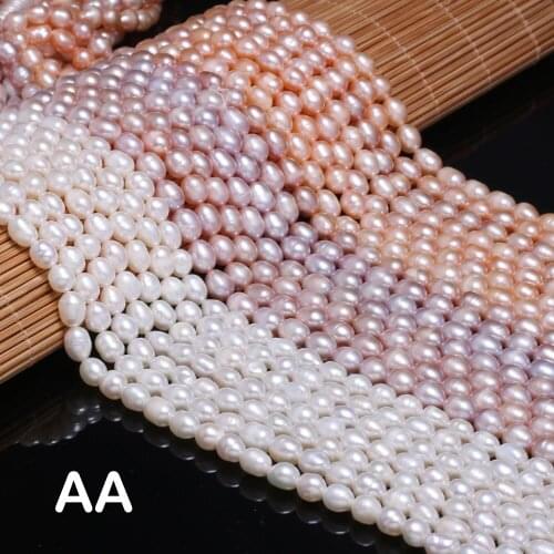 Natural freshwater pearl beads Pink / White / purple (Grade AA) large Measly DIY for making necklaces and bracelets 36CM