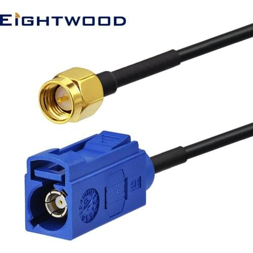 Eightwood GPS Antenna Extension Cable Fakra C Jack Female to SMA Plug Male Pigtail RG174 Cable 15cm for Auto Car GPS Antenna
