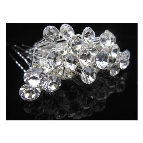 200pcs/lot Free Shipping Faux Crystal Hair Pins U Shape Hair Jewelry. Wedding Party Bride Woman Girls Hair Accessories