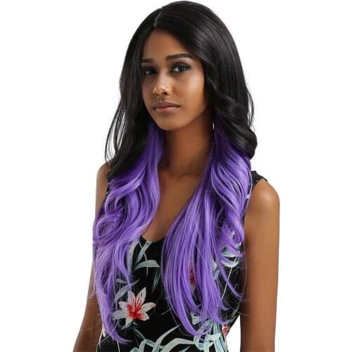 25'' Women Natural Long Synthetic Wig Curly Wave Front Lace Wig Safe
