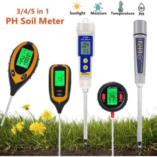 3 in1/4 in 1/5 in 1 PH Meter Soil Tester Soil Moisture Monitor Sunlight Temp Testers Acidity Alkali Test Tool For Garden Plant