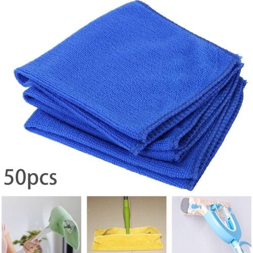 50Pcs Microfibre Cleaning Towels Natural Shammy Chamois Drying Washing Cloth Car Cleaning Tool Household Kitchen Accessories