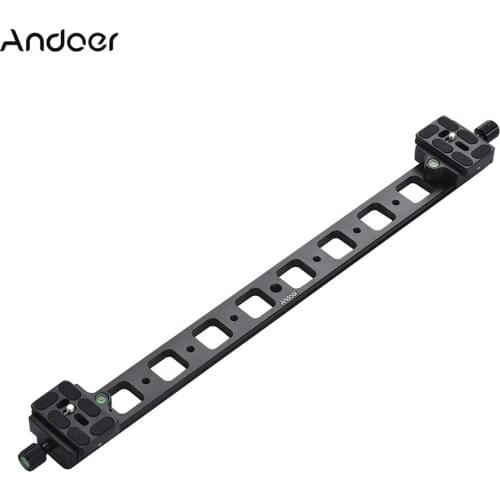 Andoer PU-480 Extended Double QR Quick Release Plate Camera Bracket Track Slider Aluminum Alloy for Tripod Ballhead