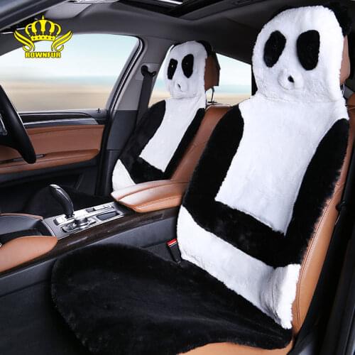 AUTOCROWN Hot Sale Universal Car Seat Interior Accessories faux fur Material Car Seat Cover Easy to install panda 2016new
