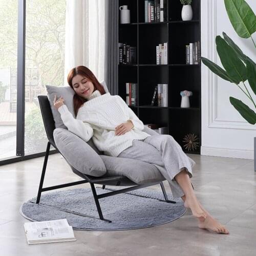 Italian minimalist fabric sofa chair recliner feather down leisure lazy sofa light luxury sofa chair