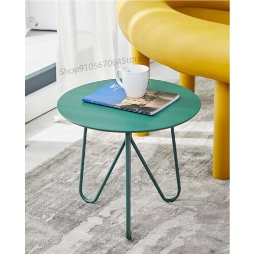 Coffee Table Simple Modern Mini Sofa Side Table Wrought Iron Simple Home Balcony Nordic Creative Living Room Small Round Table