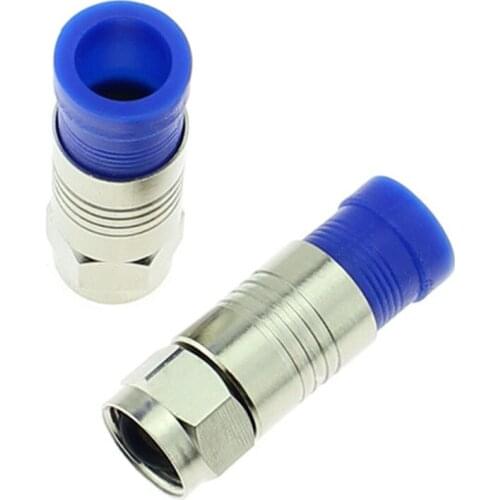 Connector F male connector for RG6 75-5 2P coaxial compression fitting Compression Coax O-Ring connector Free shipping 50PCS