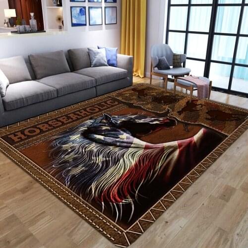 American Flag Pattern carpet Bedroom Children Play floor Mat horseaholic printed Memory Foam Bedside Area Rug Living Room Carpet