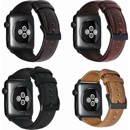 Band for Apple Watch Series 5 4 3 2 1 Oil Wax Leather Strap for Iwatch 38mm 42mm Bracelet Wrist for Apple Watch Bands 44mm 40mm