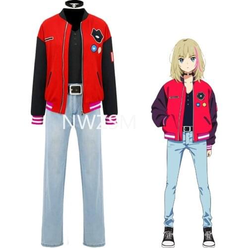 Kawai Rika Jacket Anime WONDER EGG PRIORITY Same Type Kawai Cosplay Costume Red Jacket High Quality Coat Daily Outfits