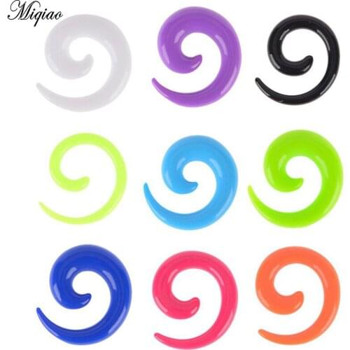 Miqiao 2 Pcs Piercing Accessories European and American Acrylic Black Snail Ear Expander Multi-color Optional Hypoallergenic
