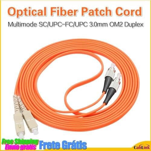 Multimode SC UPC to FC UPC 3.0mm MM OM2 50/125 Duplex SC/UPC-FC/UPC Optic Fiber Jumper Patch Cord Cable 5PCS /lot Free Shipping