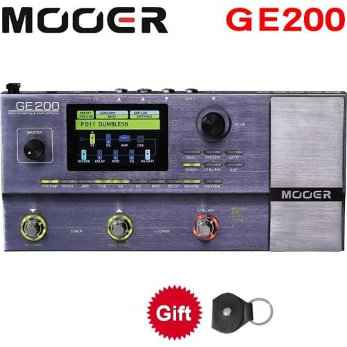 Mooer GE200 Amp modelling Multi Effect Processor Pedal With 26 IR Speaker Cab Model 52 Second Looper 55 Amplifier Models