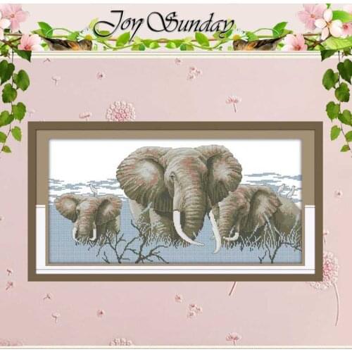 Holy Elephants Patterns Counted Cross Stitch DIY 11CT 14CT Cross Stitch Sets Animals Cross-stitch Kits Embroidery Needlework