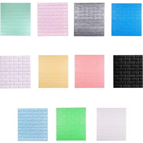 10pcs/bag 77x70cm 3D Wall Sticker Waterproof Self-Adhesive Brick Pattern Wallpaper for Living Room Bedroom TV home Decoration
