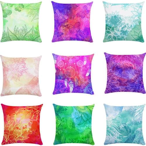 Feather Dream Catcher Pattern Polyester Flower Throw Pillow Cushion Cover Home Decoration Sofa Bed Decorative Pillowcase TP84