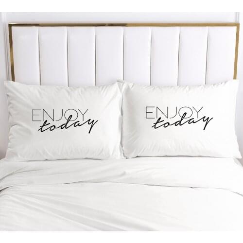 2PCS 3D Pillow Cases 65x65 50x80 Nordic Decoration Throw Pillow Cover Bedding White Letter PillowCase Customize size/design